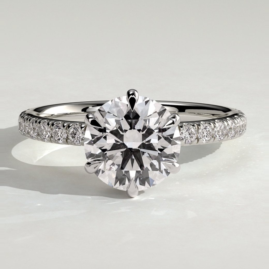 Pavé band with hidden halo ring by SHER.